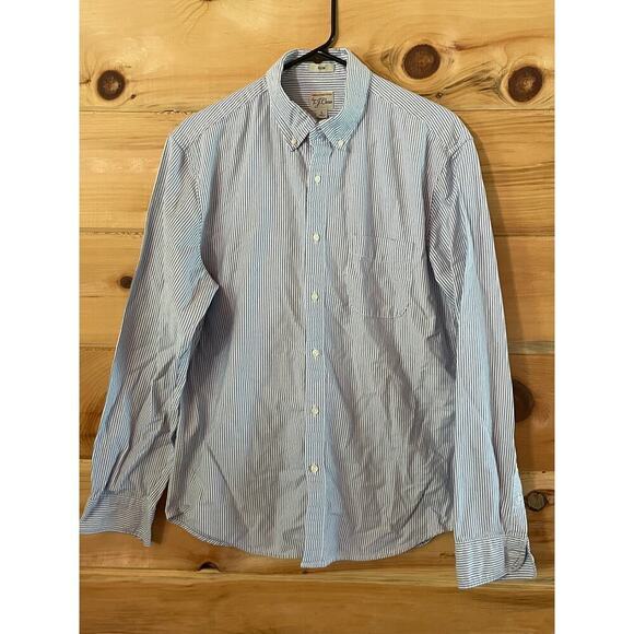 J.Crew Men's Blue & White Slim Fit Button Down shirt - Large - Picture 1 of 5